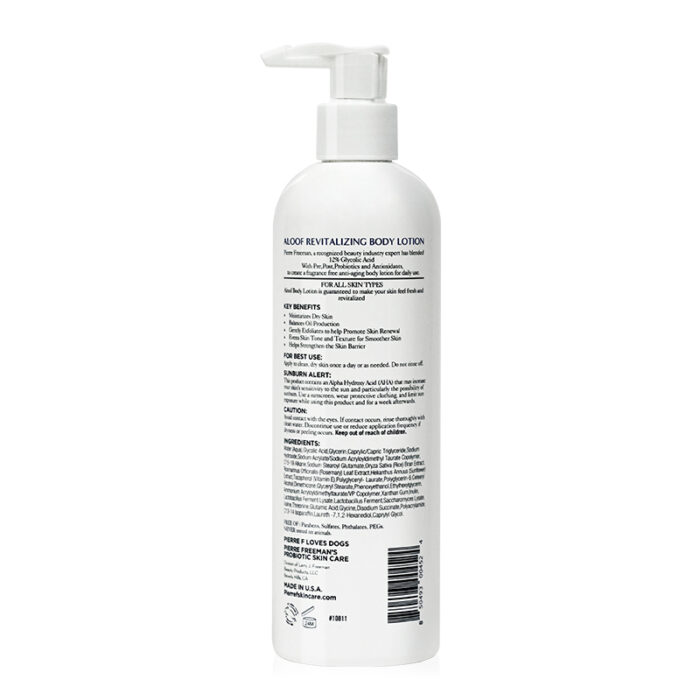 ALOOF Revitalizing Body Lotion (12oz 355ml) with 12% AHA Glycolic Acid by Pierre Freeman's Probiotic Skin Care - Image 3
